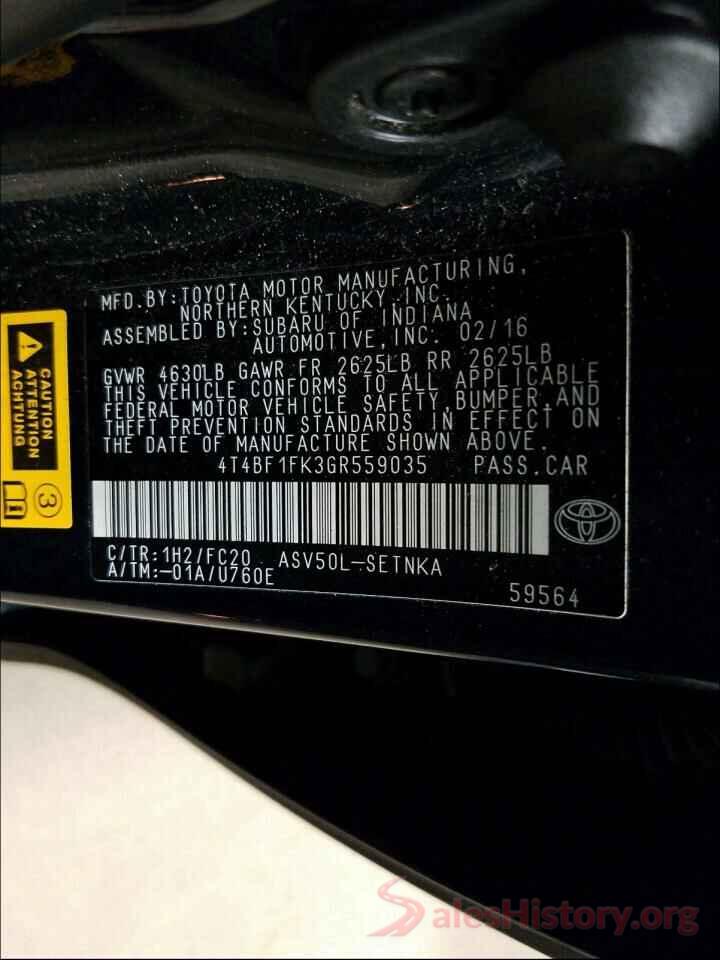 4T4BF1FK3GR559035 2016 TOYOTA CAMRY