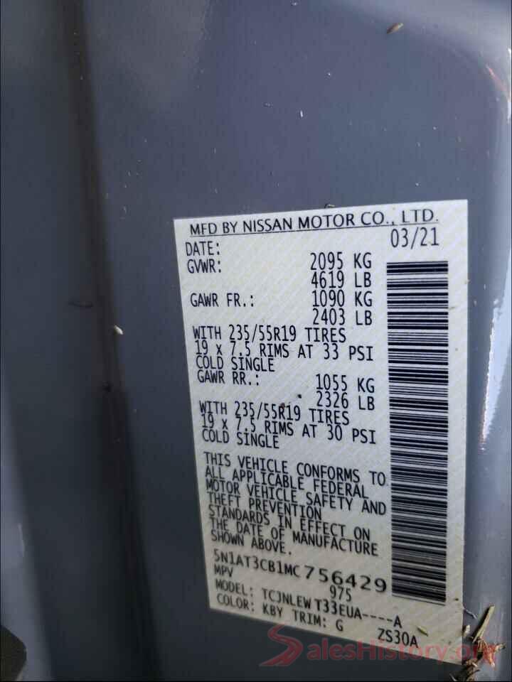 5N1AT3CB1MC756429 2021 NISSAN ROGUE