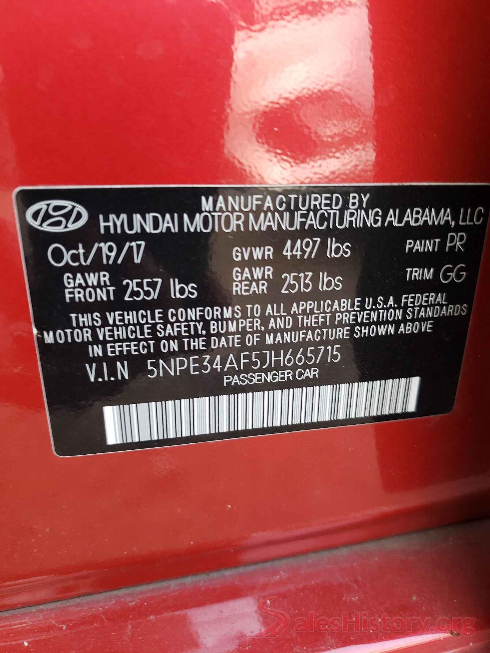 5NPE34AF5JH665715 2018 HYUNDAI SONATA