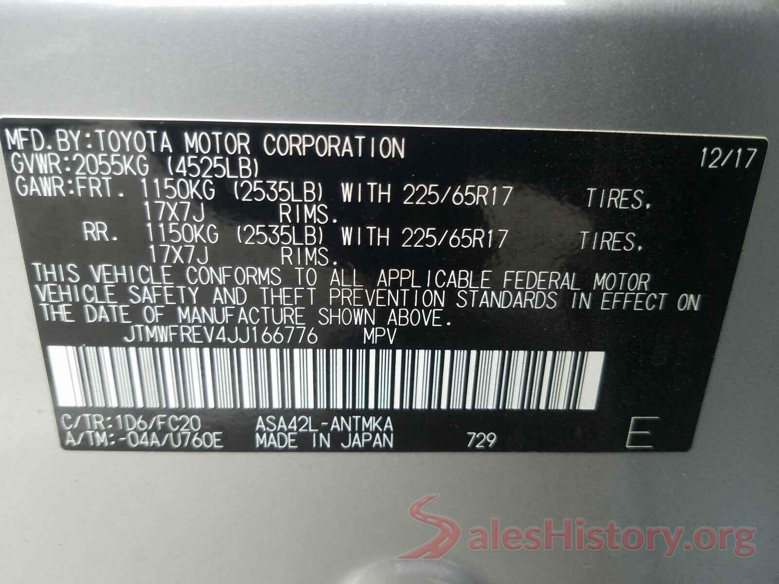 JTMWFREV4JJ166776 2018 TOYOTA RAV4