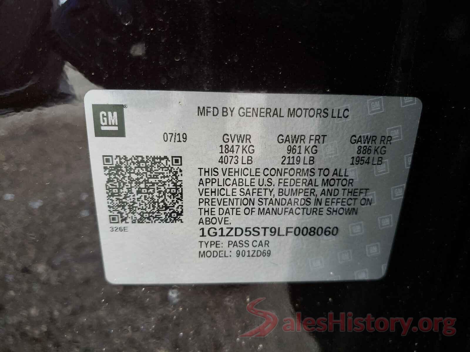 1G1ZD5ST9LF008060 2020 CHEVROLET MALIBU