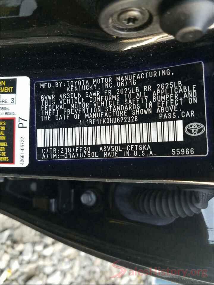 4T1BF1FK0HU622328 2017 TOYOTA CAMRY