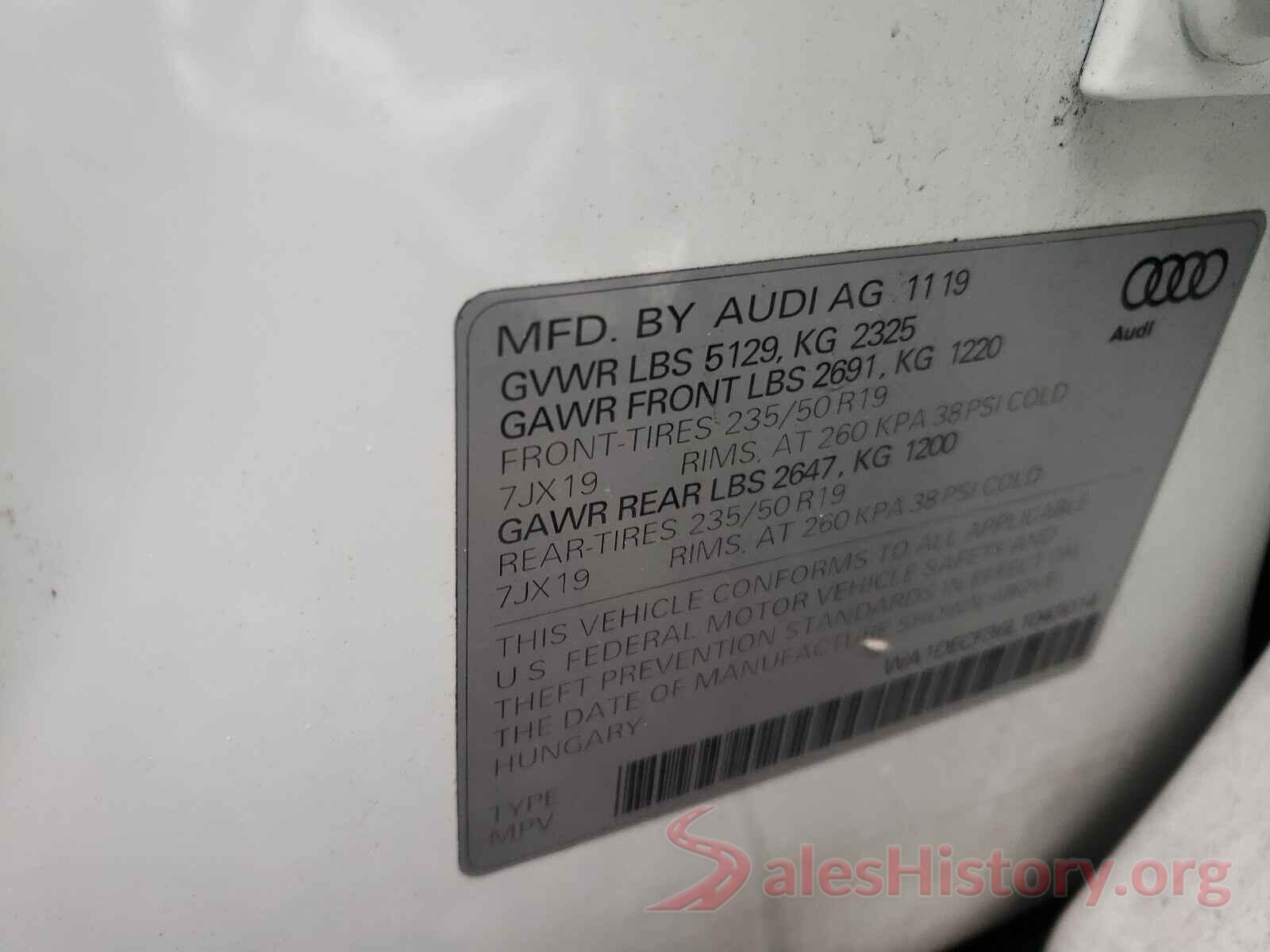 WA1DECF36L1043014 2020 AUDI Q3