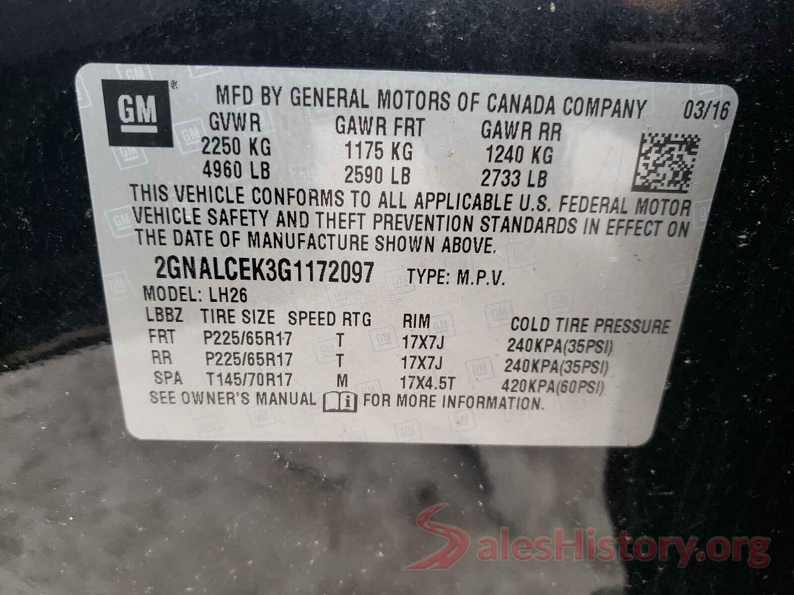 2GNALCEK3G1172097 2016 CHEVROLET EQUINOX