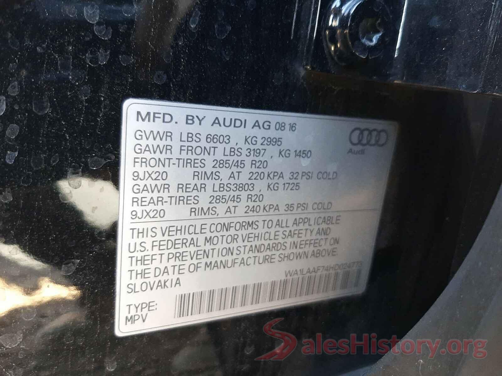 WA1LAAF74HD024773 2017 AUDI Q7