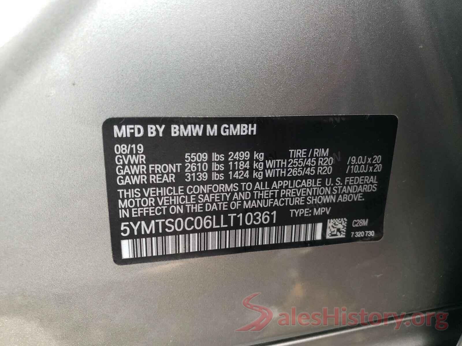 5YMTS0C06LLT10361 2020 BMW X3