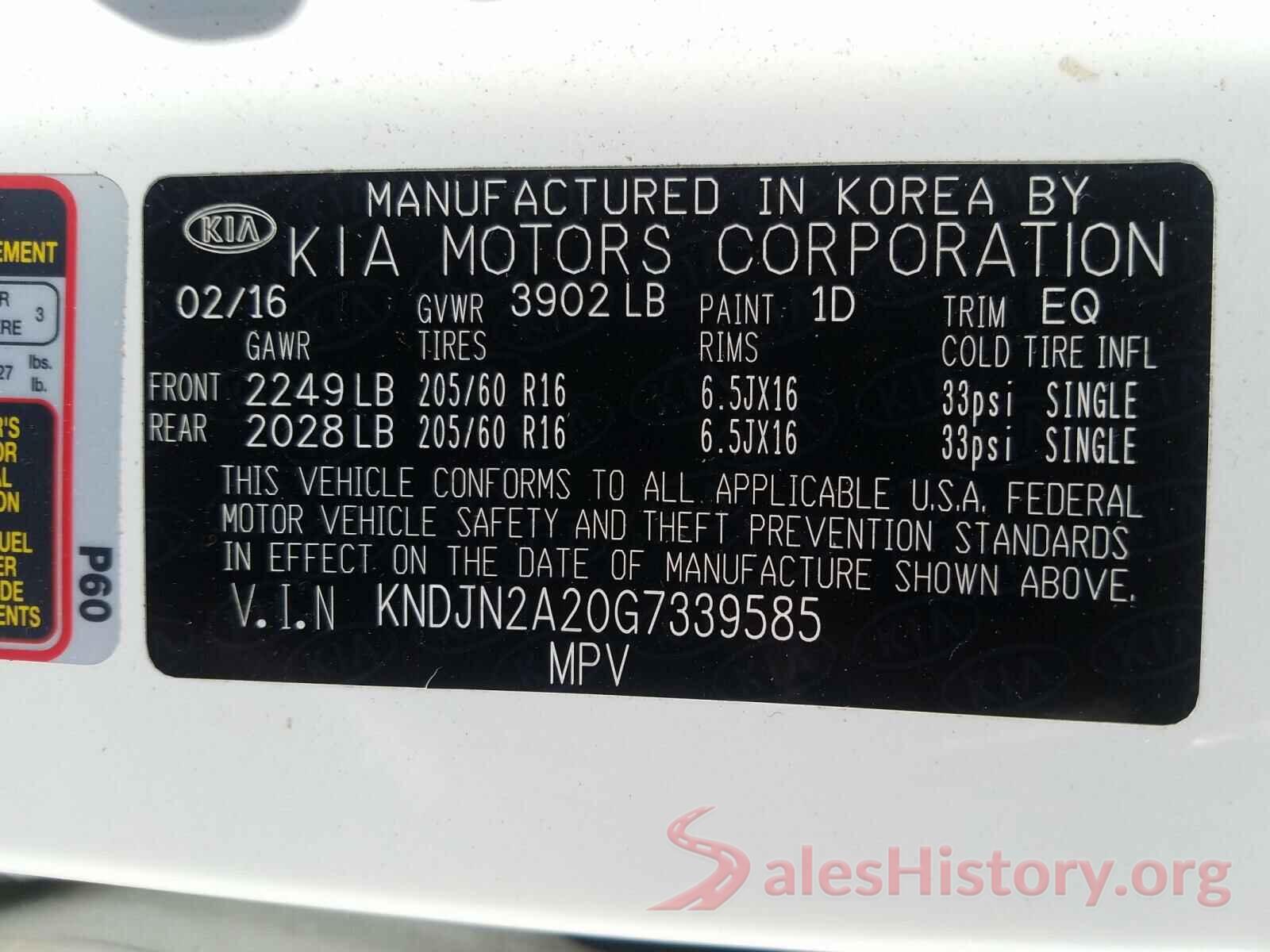 KNDJN2A20G7339585 2016 KIA SOUL