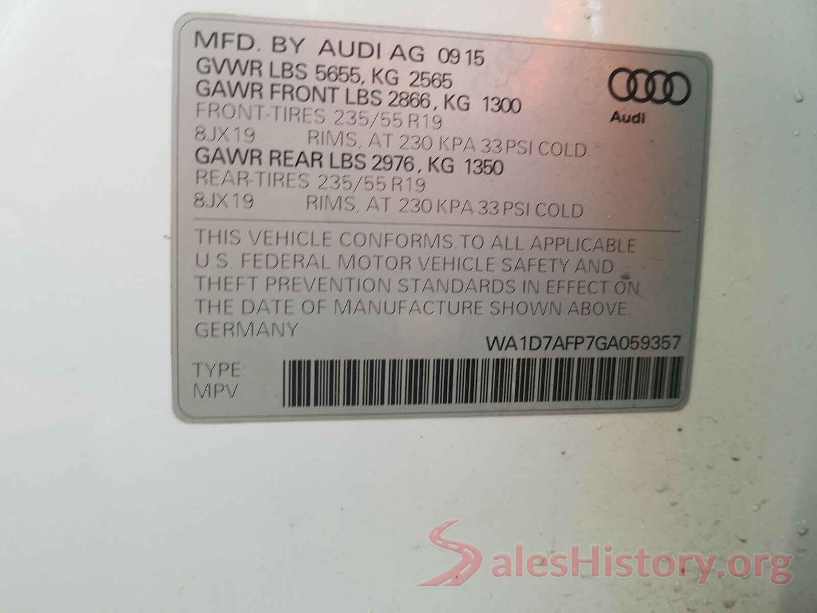 WA1D7AFP7GA059357 2016 AUDI Q5