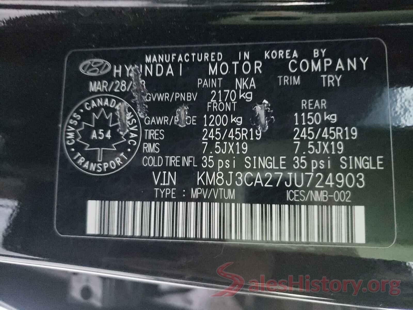 KM8J3CA27JU724903 2018 HYUNDAI TUCSON