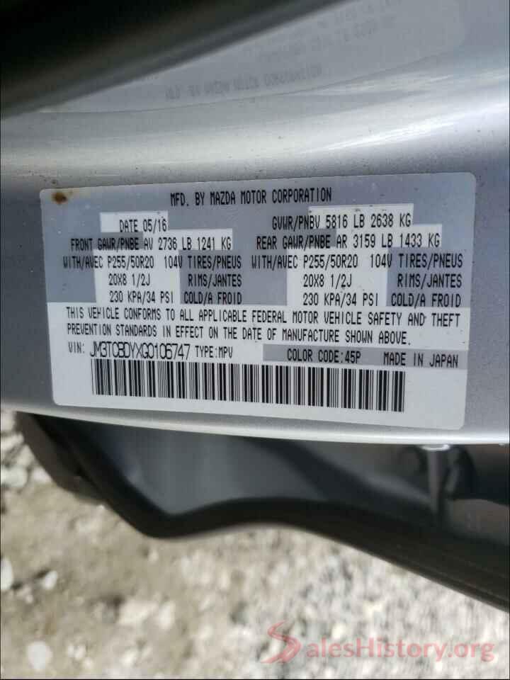 JM3TCBDYXG0106747 2016 MAZDA CX-9