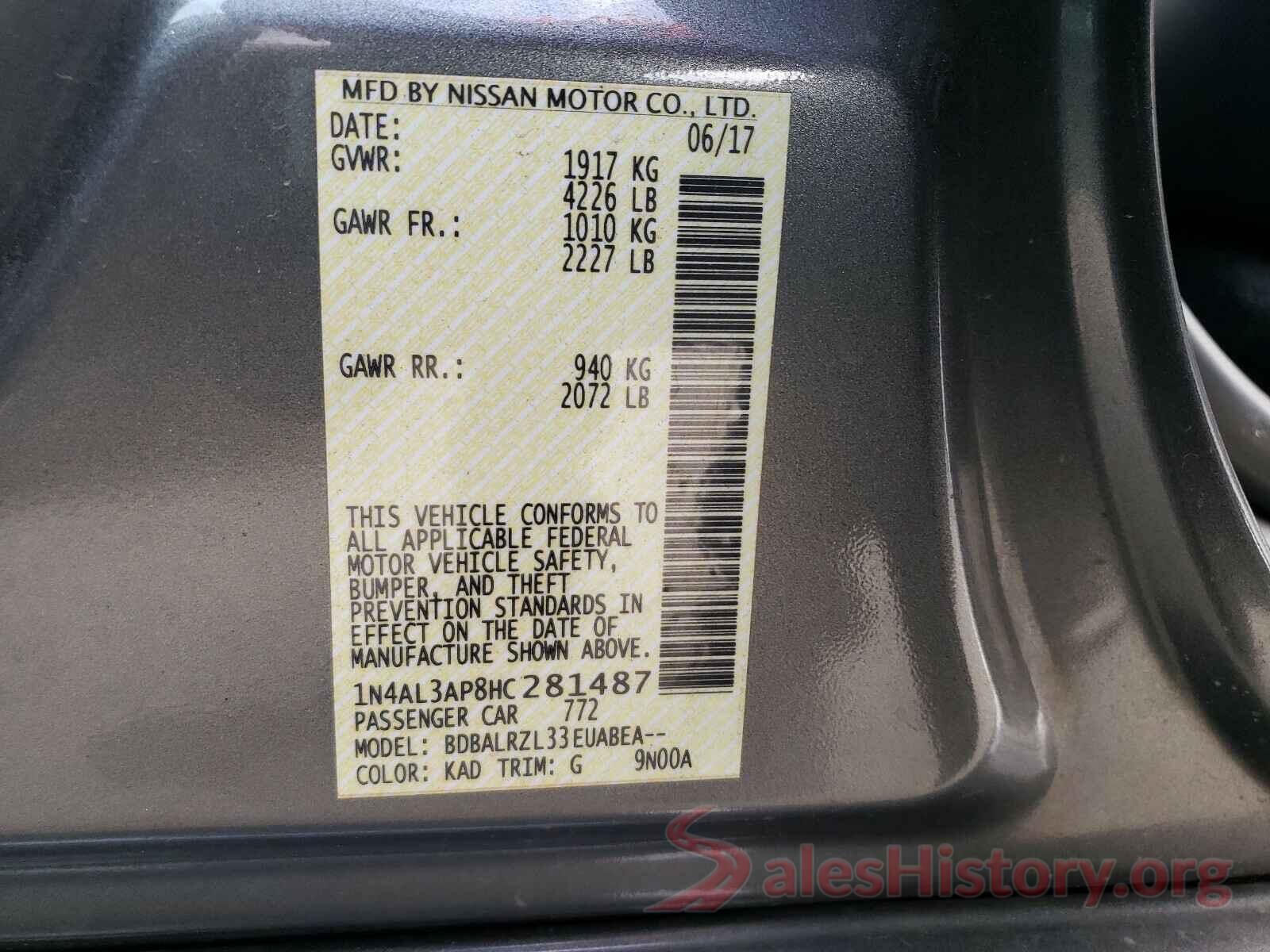 1N4AL3AP8HC281487 2017 NISSAN ALTIMA