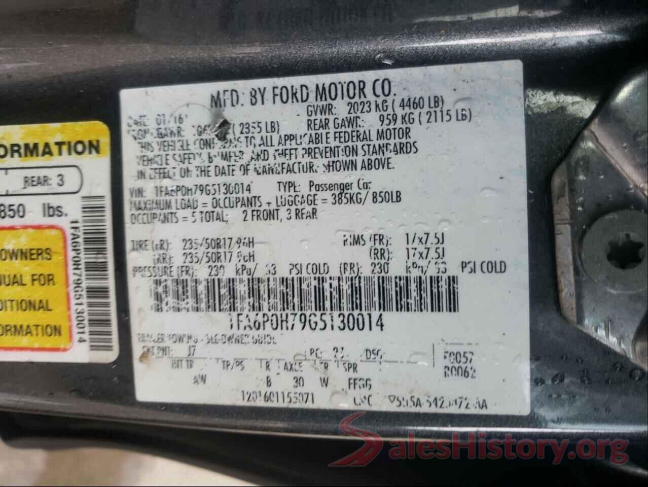 1FA6P0H79G5130014 2016 FORD FUSION