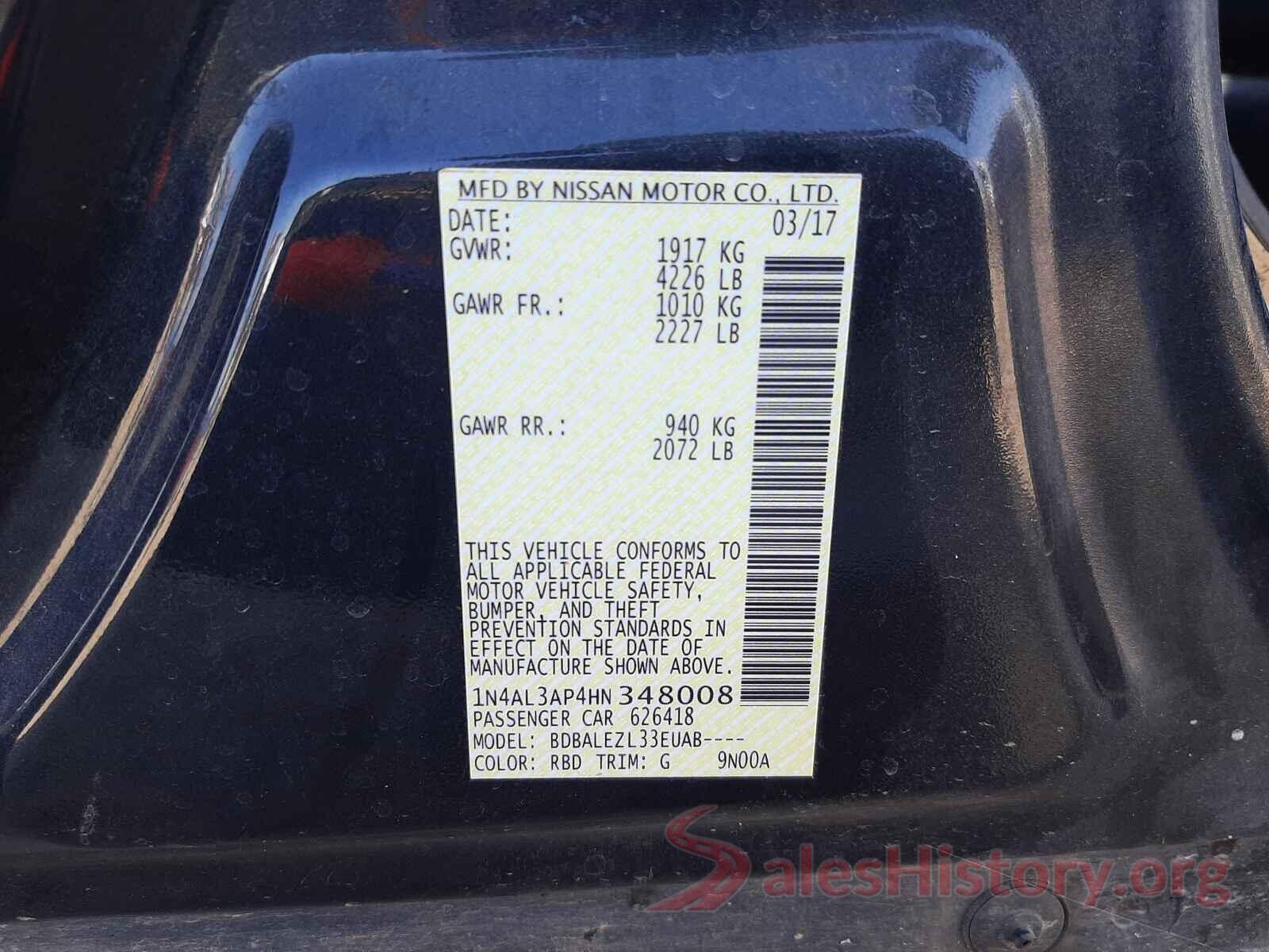 1N4AL3AP4HN348008 2017 NISSAN ALTIMA