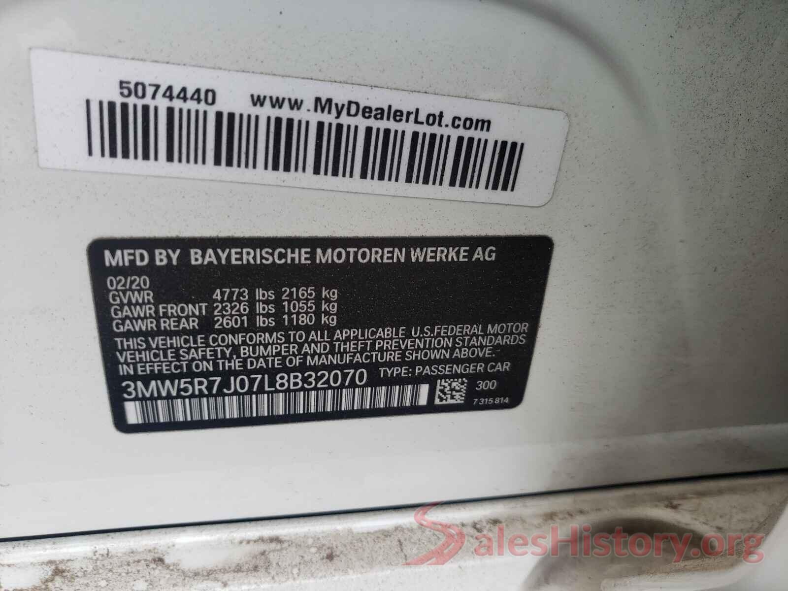 3MW5R7J07L8B32070 2020 BMW 3 SERIES