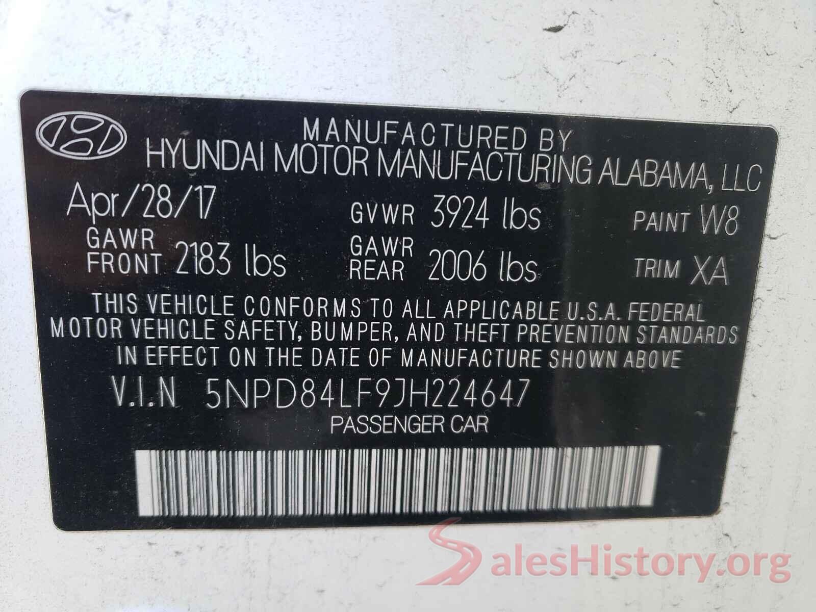 5NPD84LF9JH224647 2018 HYUNDAI ELANTRA