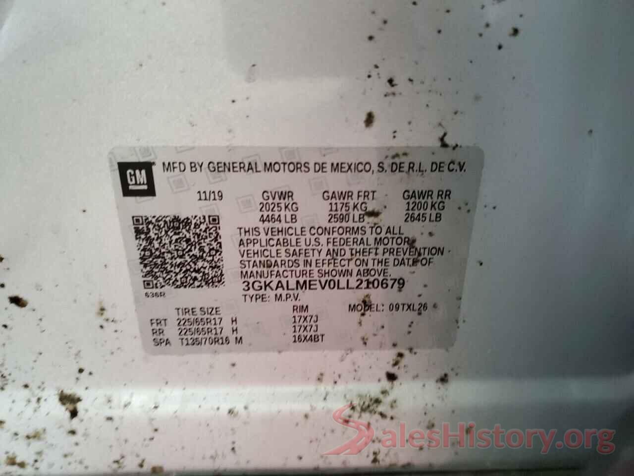 3GKALMEV0LL210679 2020 GMC TERRAIN