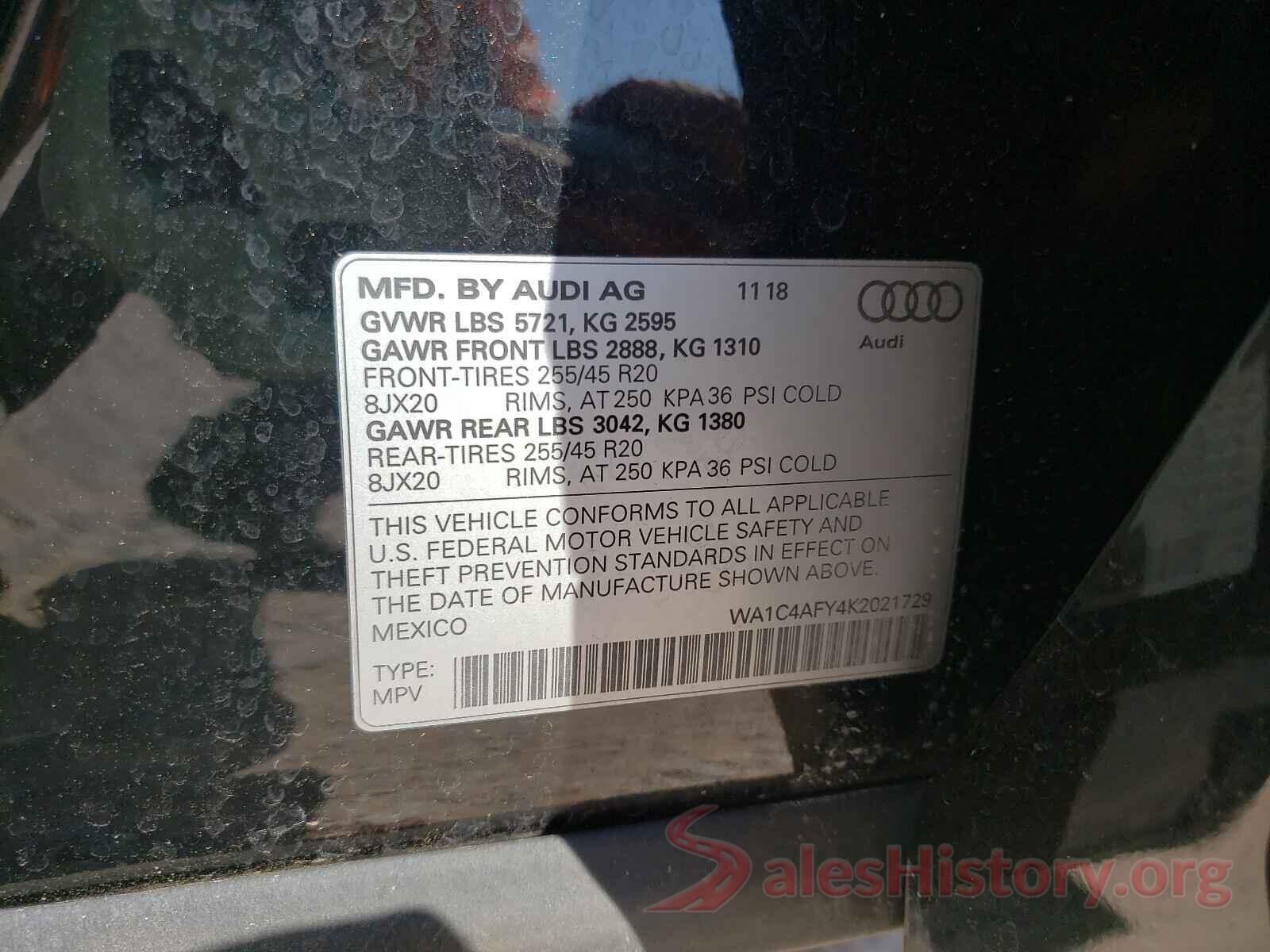 WA1C4AFY4K2021729 2019 AUDI SQ5