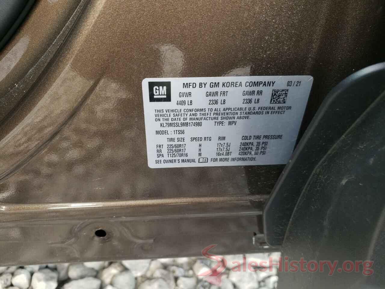 KL79MSSL9MB174980 2021 CHEVROLET TRAILBLZR