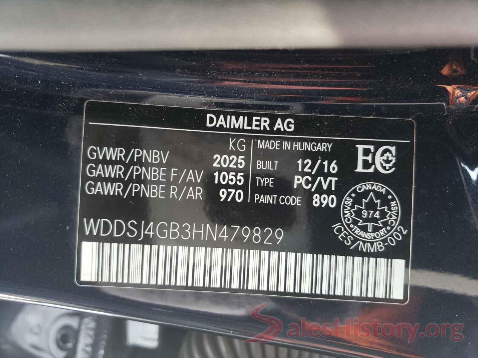 WDDSJ4GB3HN479829 2017 MERCEDES-BENZ C CLASS