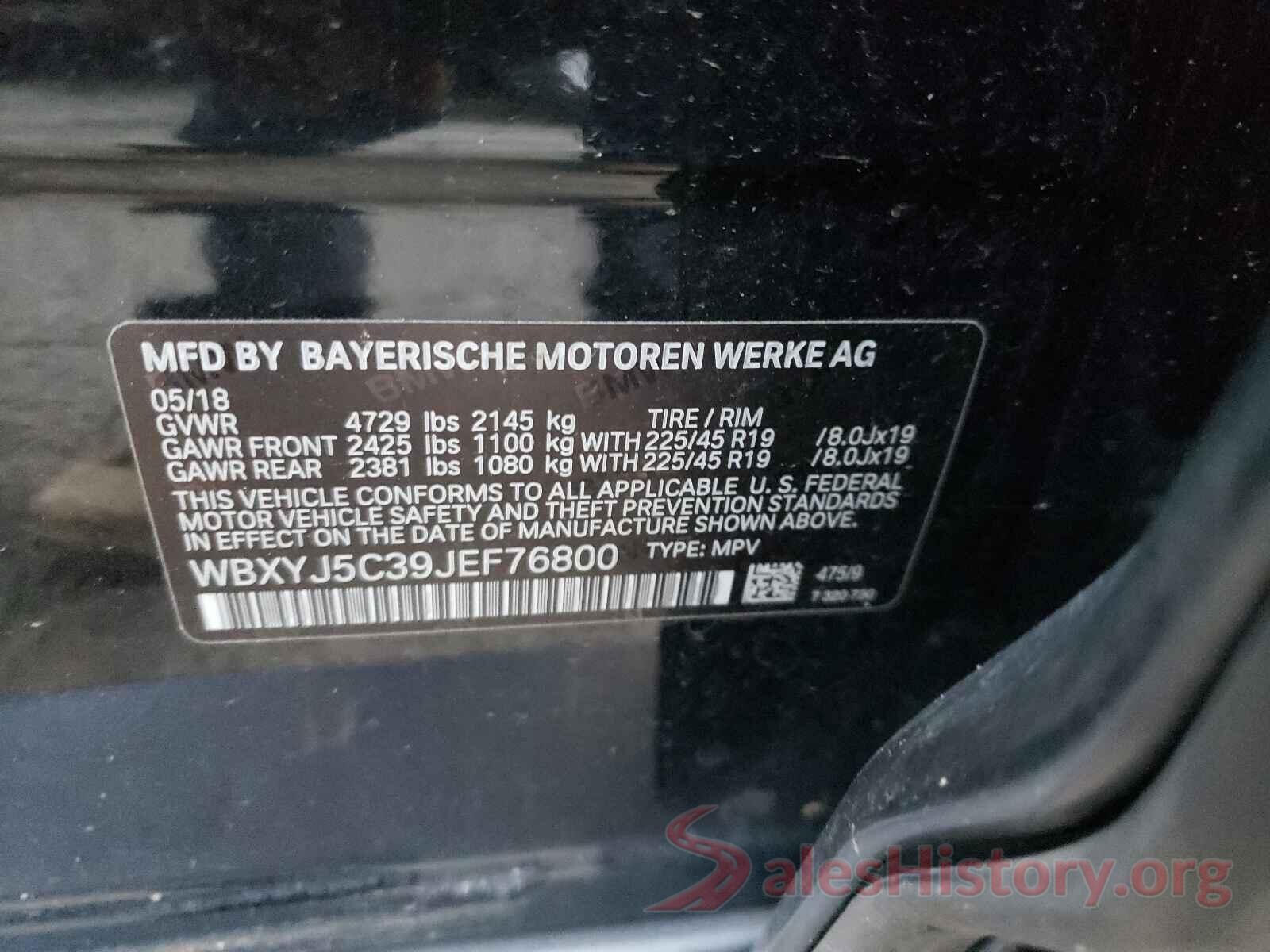 WBXYJ5C39JEF76800 2018 BMW X2