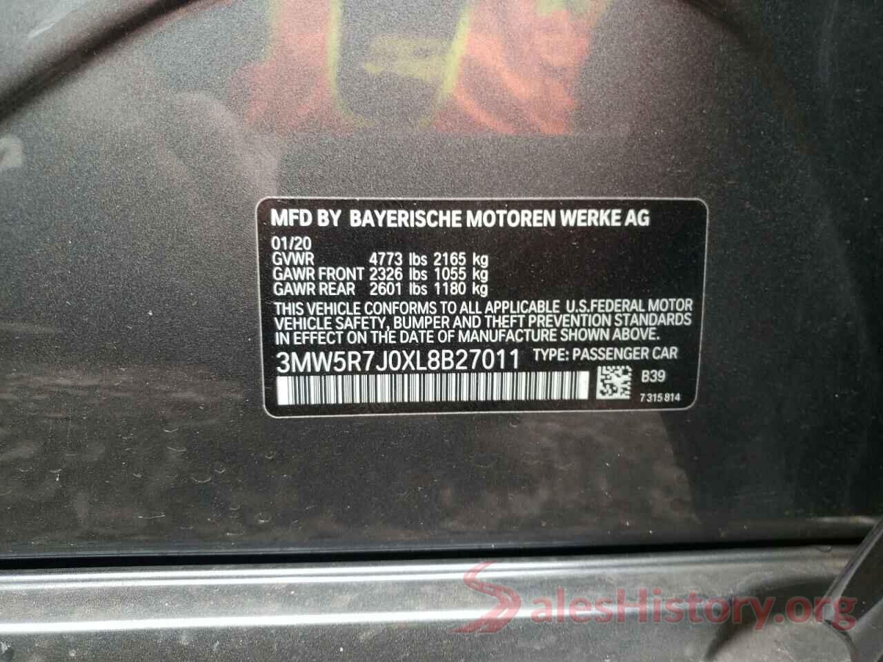 3MW5R7J0XL8B27011 2020 BMW 3 SERIES