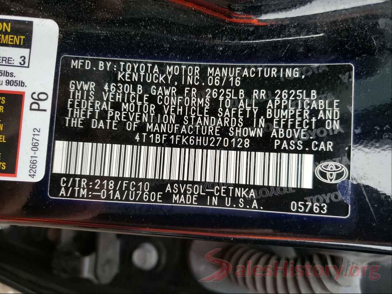 4T1BF1FK6HU270128 2017 TOYOTA CAMRY