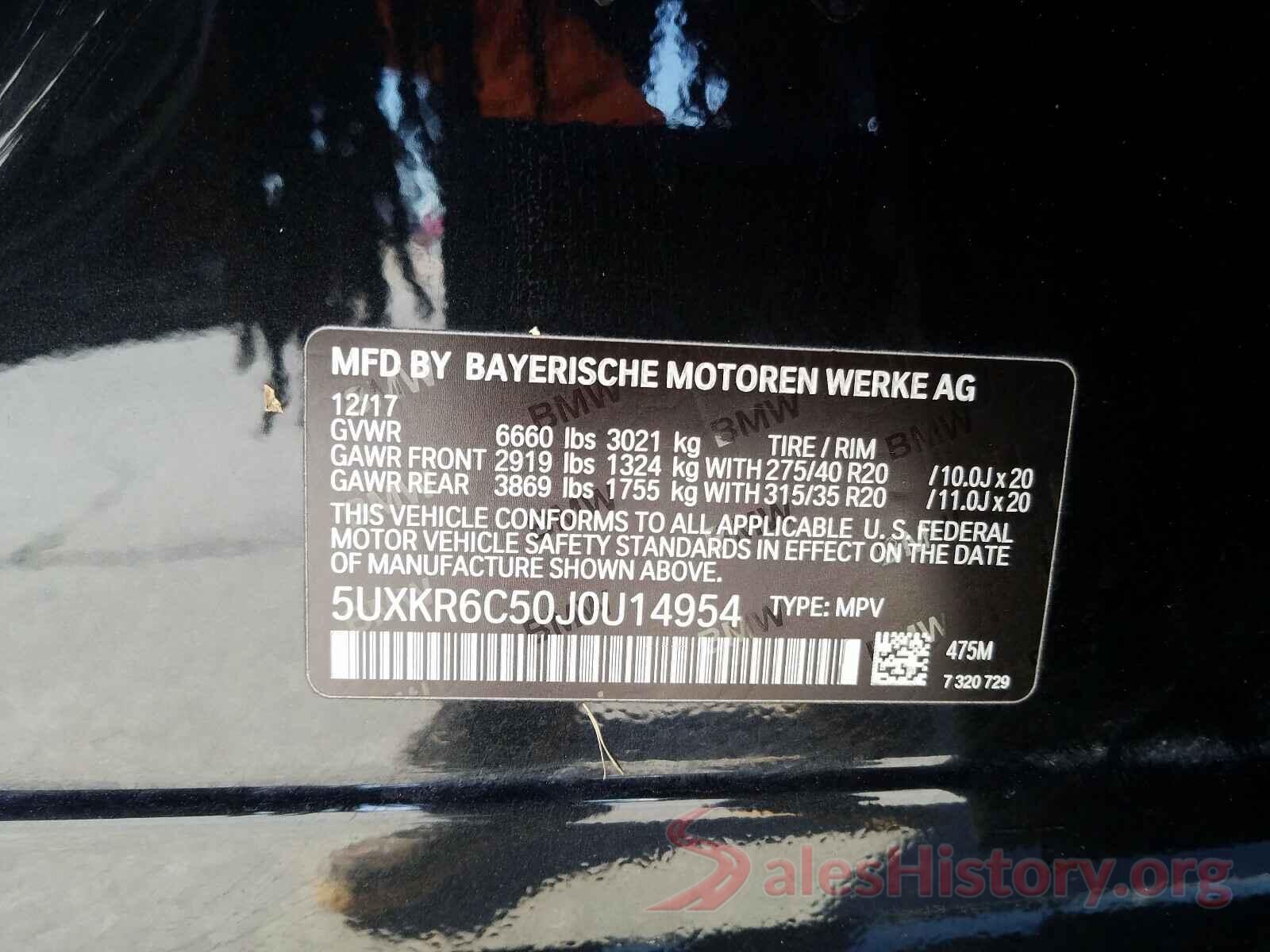 5UXKR6C50J0U14954 2018 BMW X5