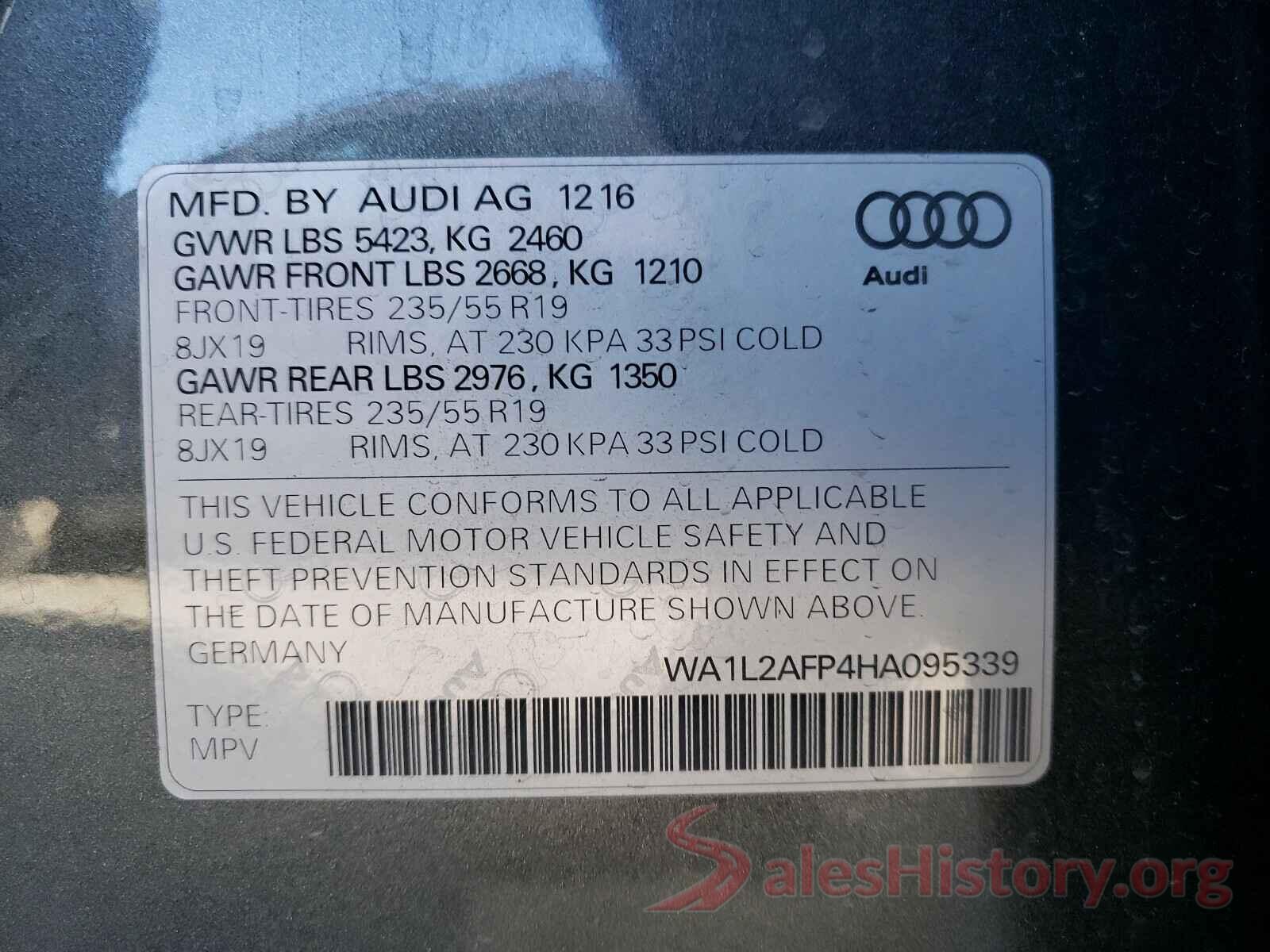 WA1L2AFP4HA095339 2017 AUDI Q5