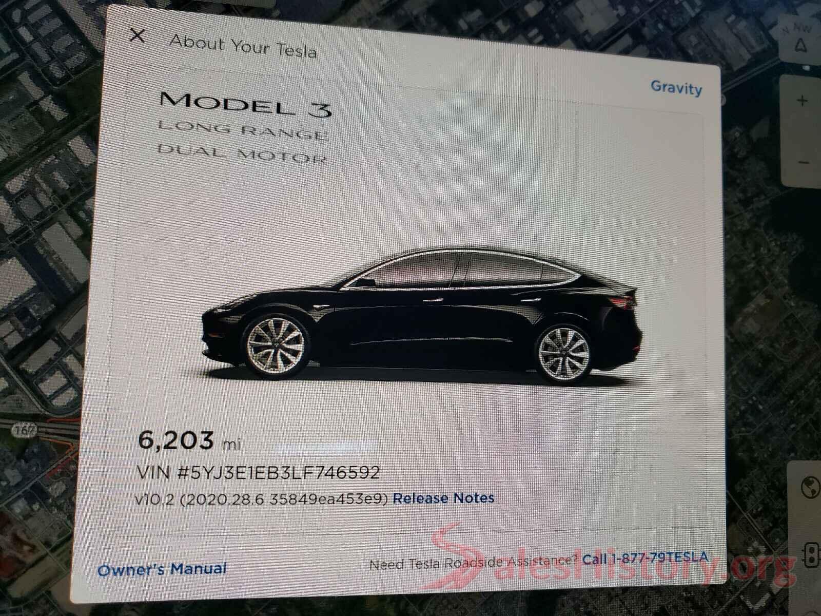 5YJ3E1EB3LF746592 2020 TESLA MODEL 3