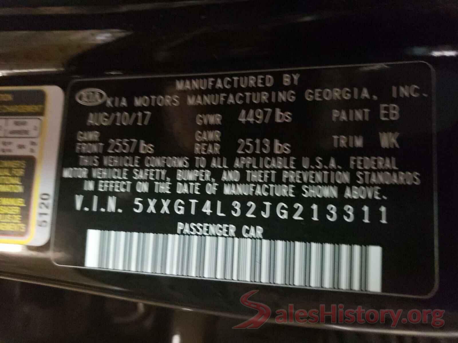 5XXGT4L32JG213311 2018 KIA OPTIMA