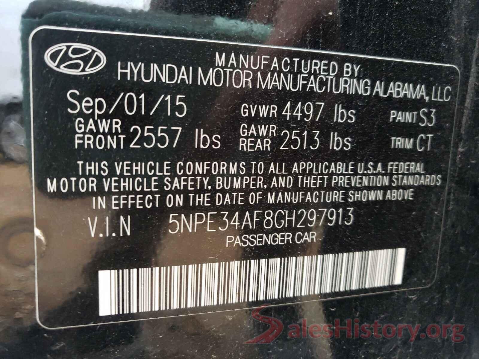 5NPE34AF8GH297913 2016 HYUNDAI SONATA