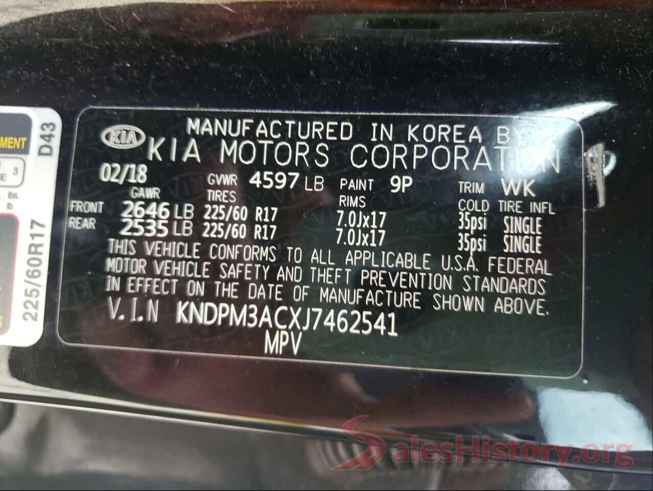 KNDPM3ACXJ7462541 2018 KIA SPORTAGE