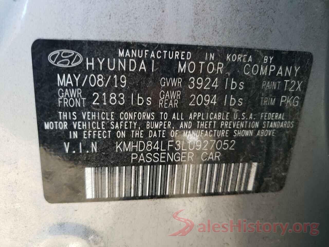 KMHD84LF3LU927052 2020 HYUNDAI ELANTRA