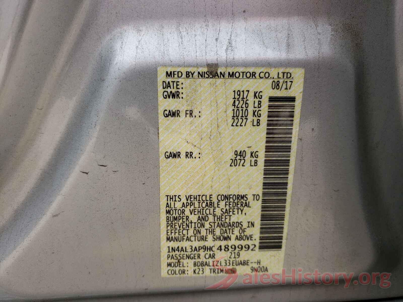 1N4AL3AP9HC489992 2017 NISSAN ALTIMA