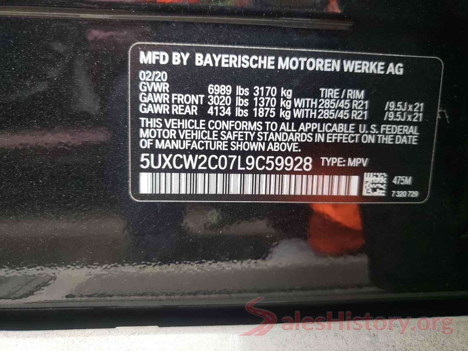 5UXCW2C07L9C59928 2020 BMW X7