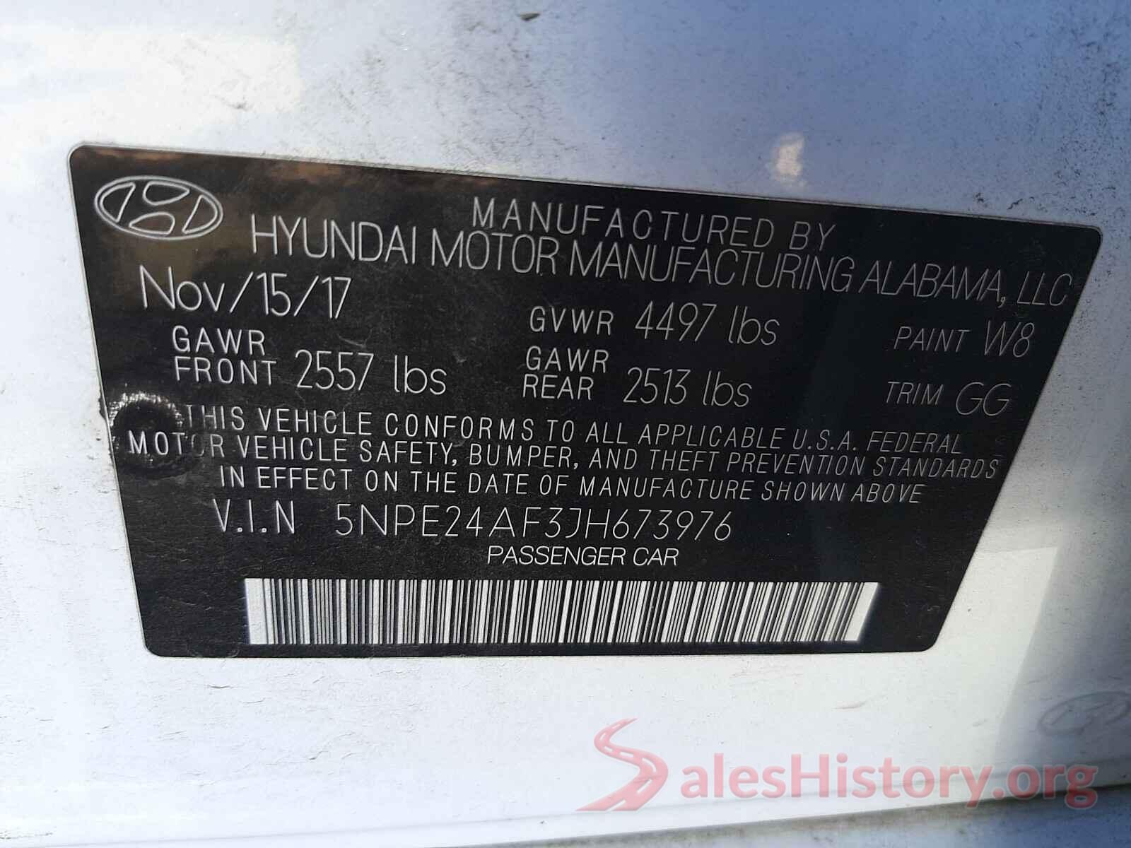 5NPE24AF3JH673976 2018 HYUNDAI SONATA