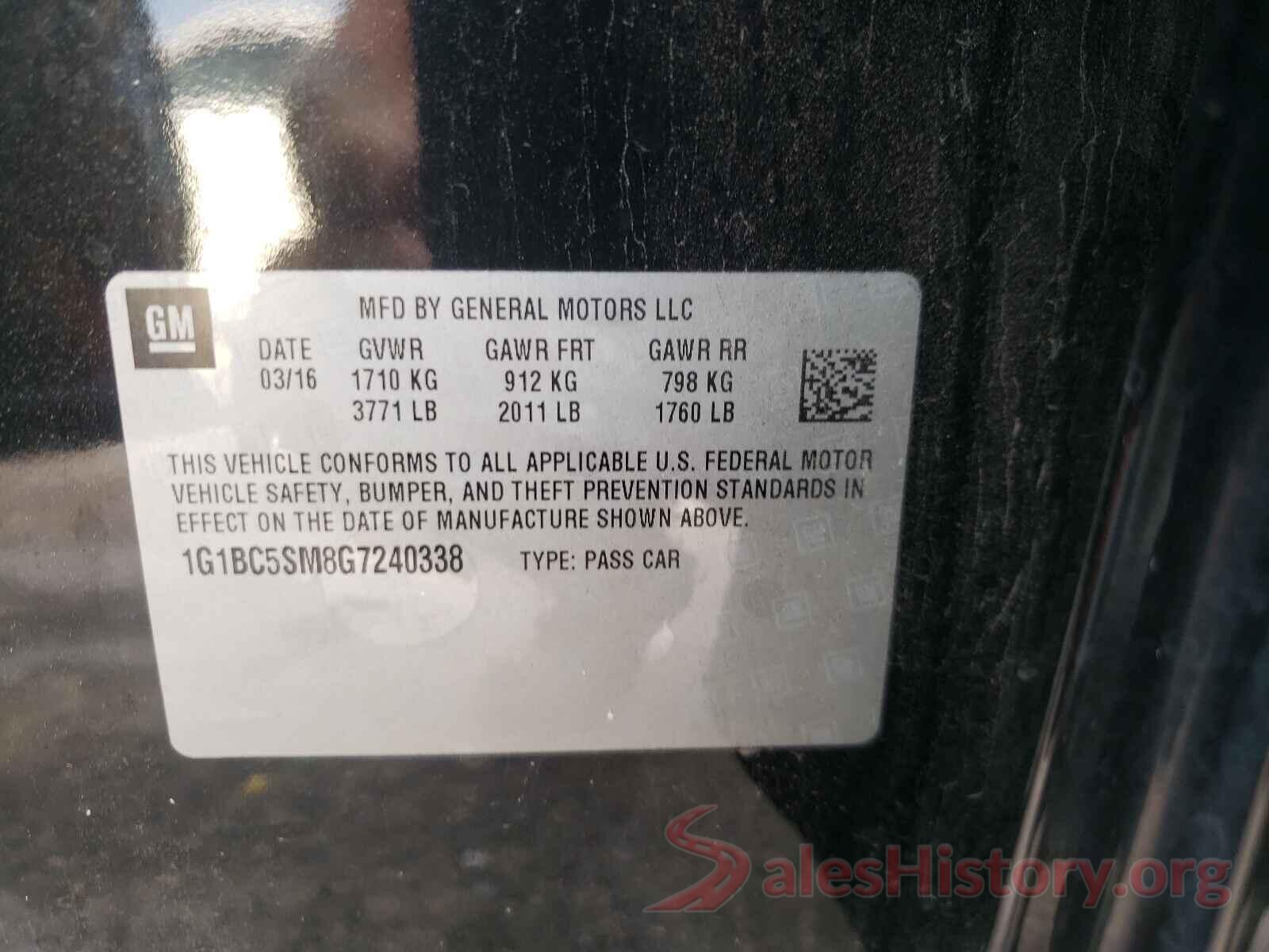 1G1BC5SM8G7240338 2016 CHEVROLET CRUZE