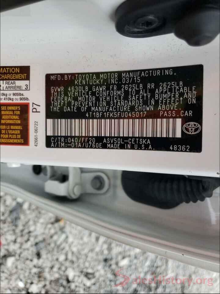 4T1BF1FK5FU045017 2015 TOYOTA CAMRY