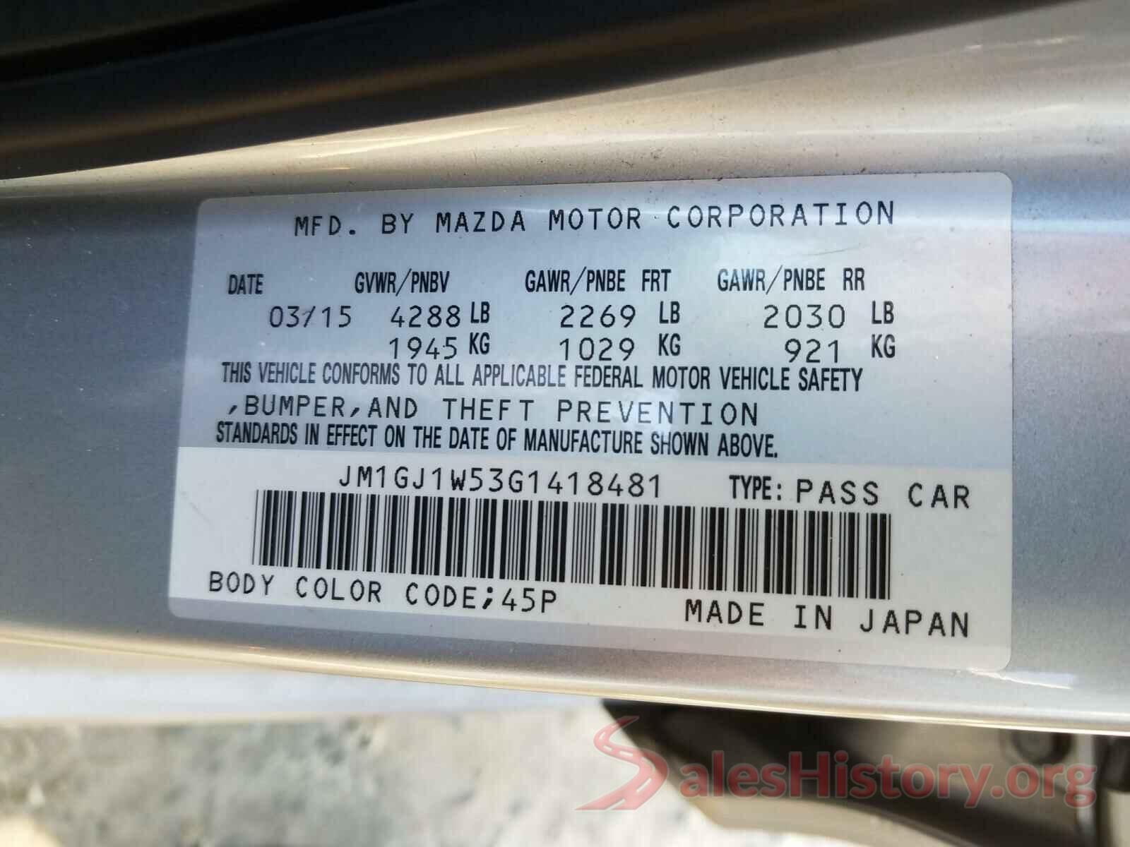 JM1GJ1W53G1418481 2016 MAZDA 6