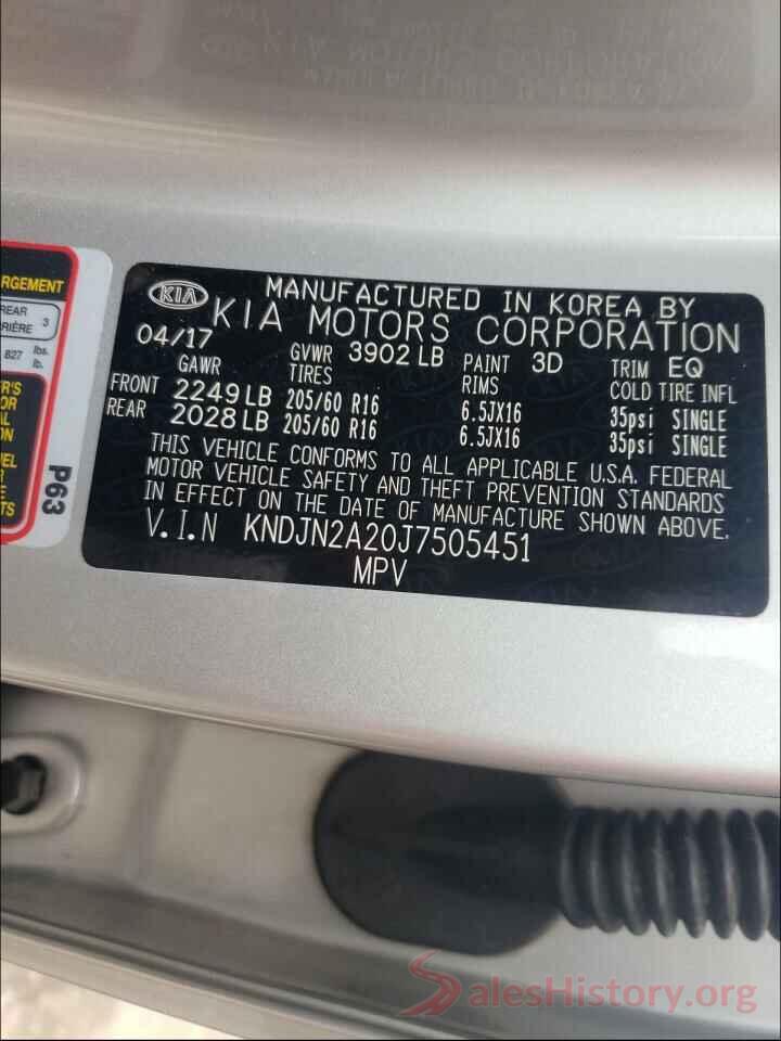 KNDJN2A20J7505451 2018 KIA SOUL