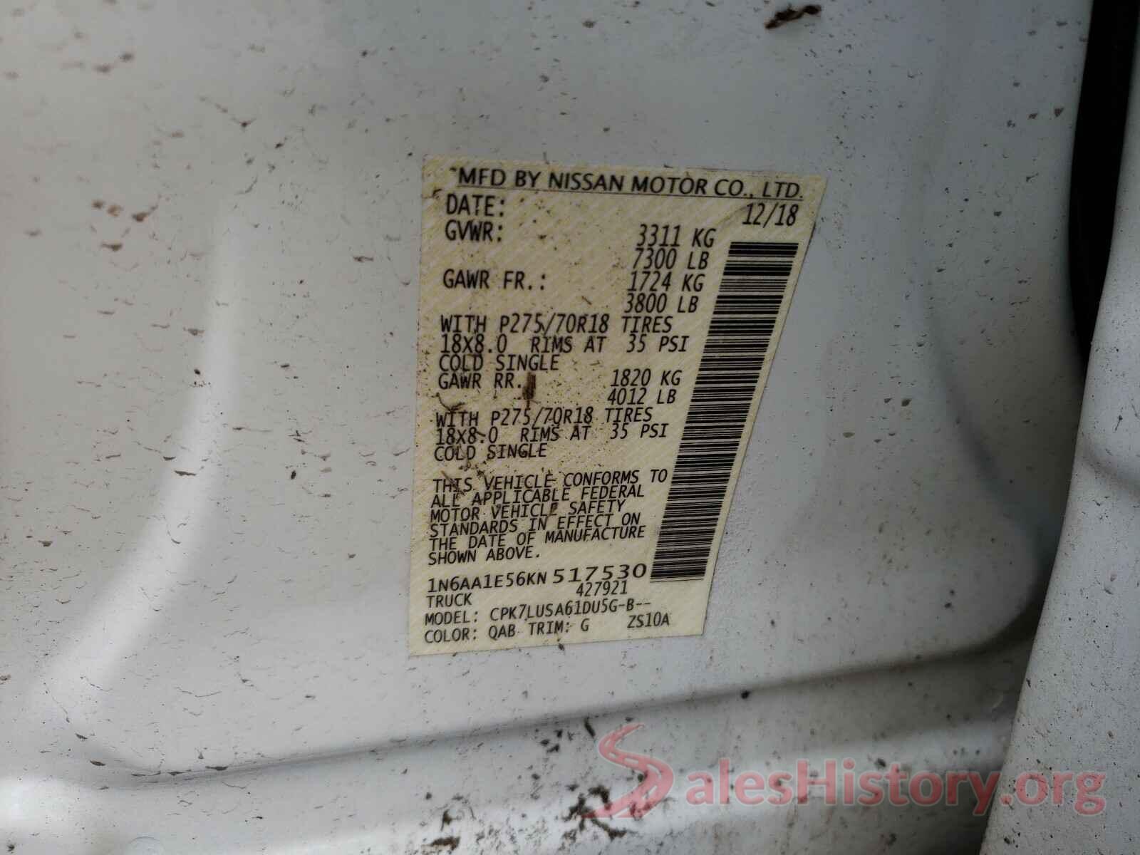 1N6AA1E56KN517530 2019 NISSAN TITAN