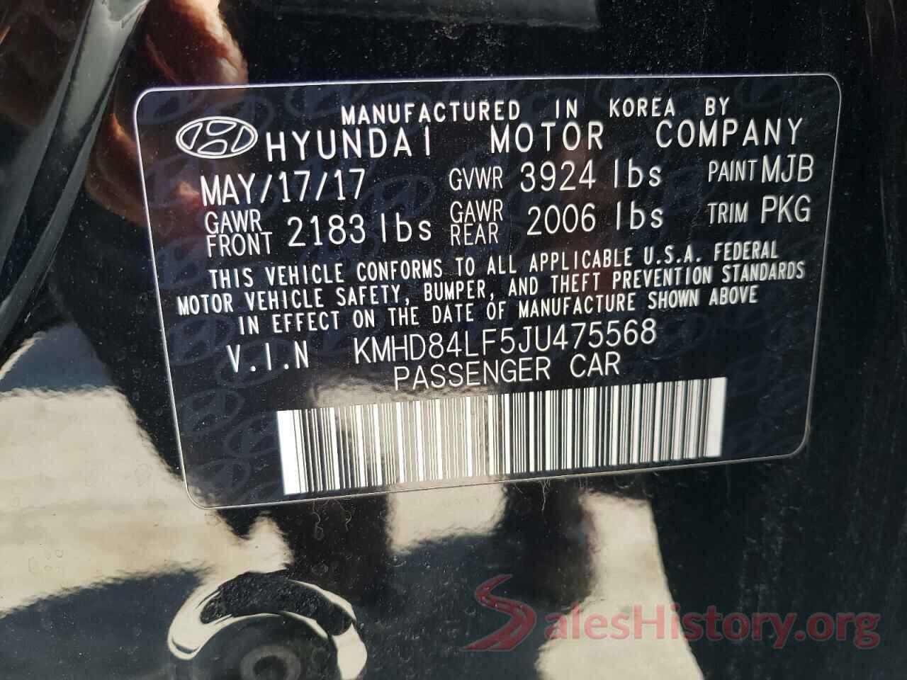 KMHD84LF5JU475568 2018 HYUNDAI ELANTRA