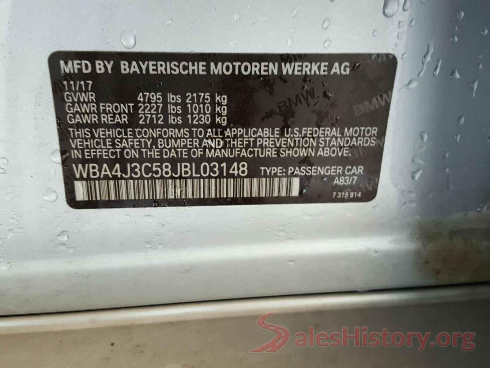 WBA4J3C58JBL03148 2018 BMW 4 SERIES