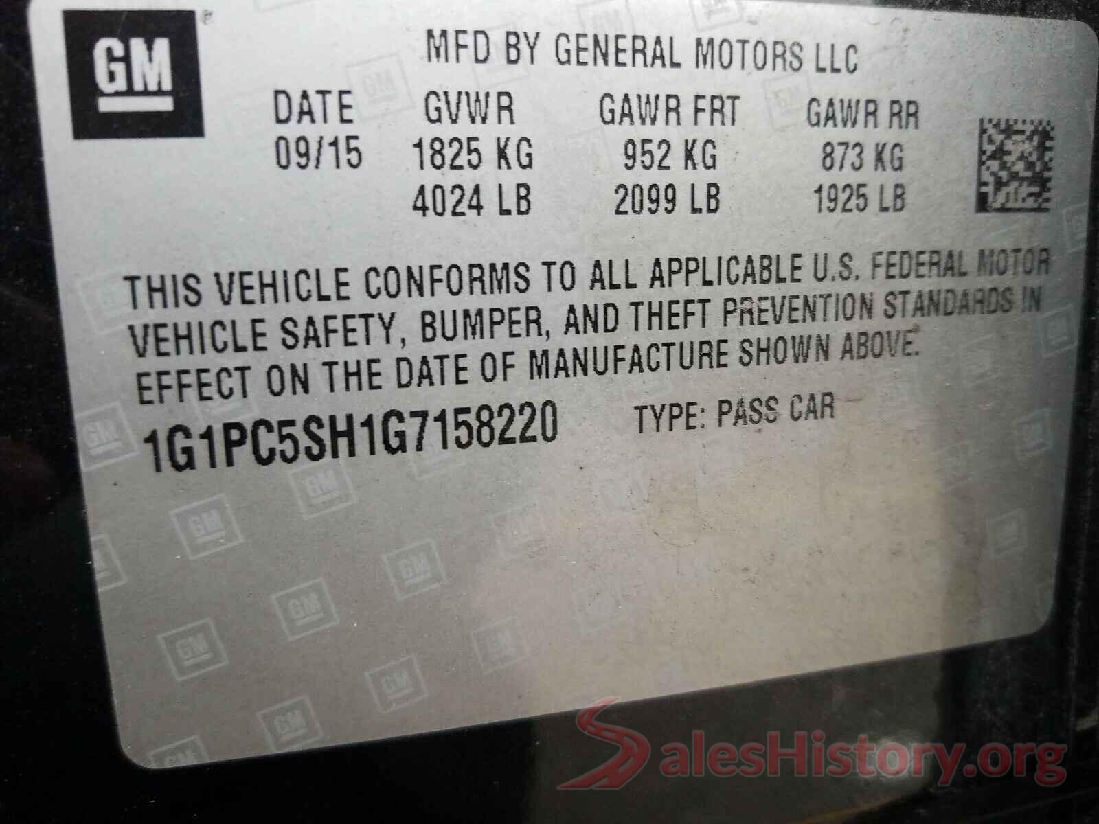 1G1PC5SH1G7158220 2016 CHEVROLET CRUZE