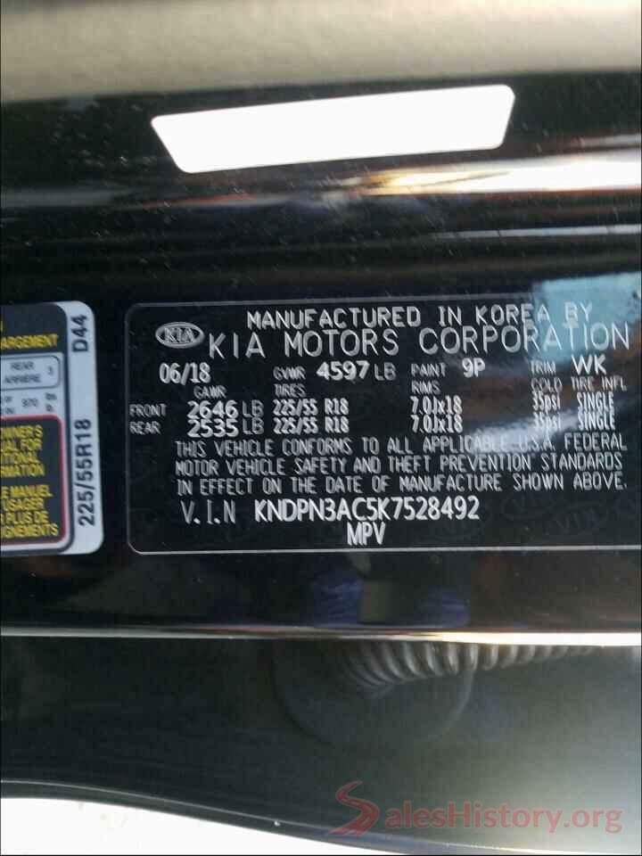 KNDPN3AC5K7528492 2019 KIA SPORTAGE