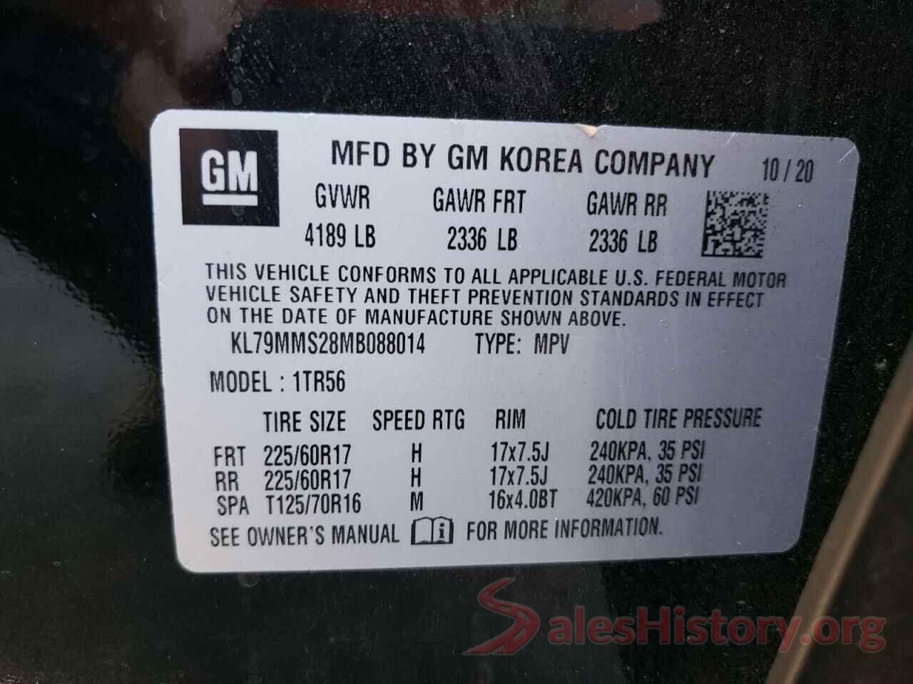 KL79MMS28MB088014 2021 CHEVROLET TRAILBLZR