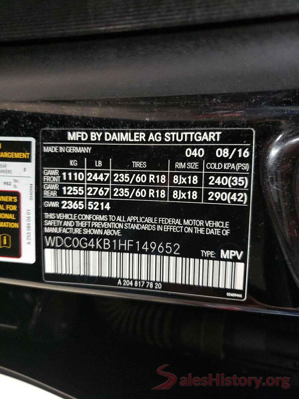 WDC0G4KB1HF149652 2017 MERCEDES-BENZ GLC-CLASS