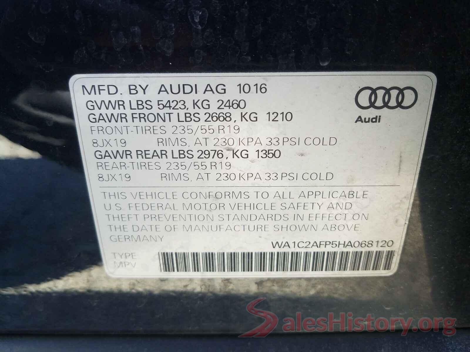 WA1C2AFP5HA068120 2017 AUDI Q5