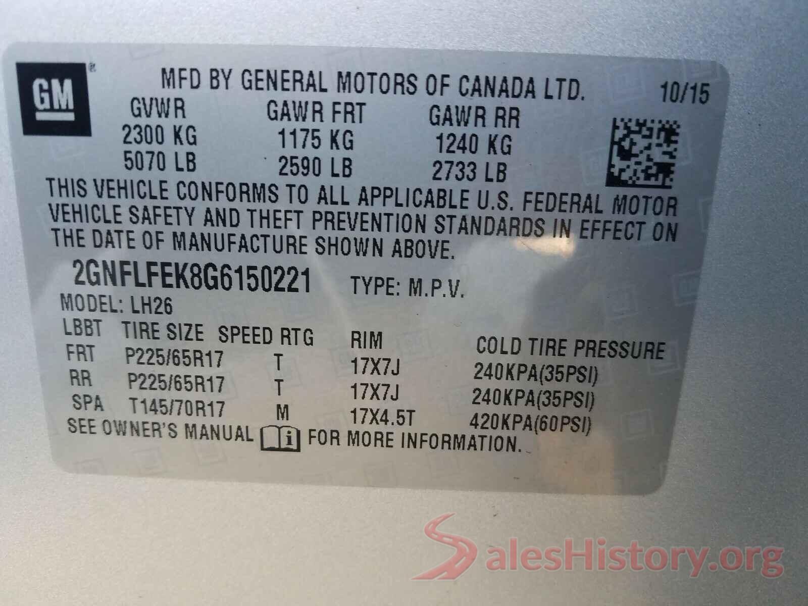 2GNFLFEK8G6150221 2016 CHEVROLET EQUINOX