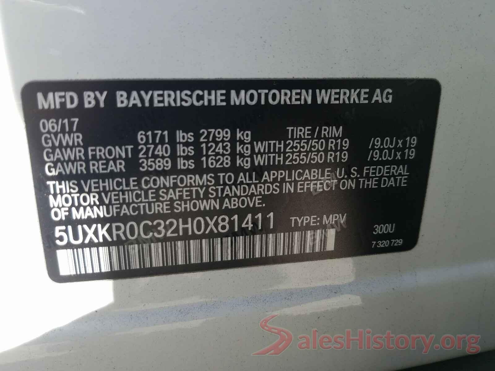 5UXKR0C32H0X81411 2017 BMW X5